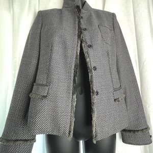 ✨ Authentic Vintage✨ Rare Unique Armani Collezioni Tweed Evening Jacket Fur 90s
